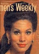The cover of Women's Weekly has a portrait of Jennifer Hosten.